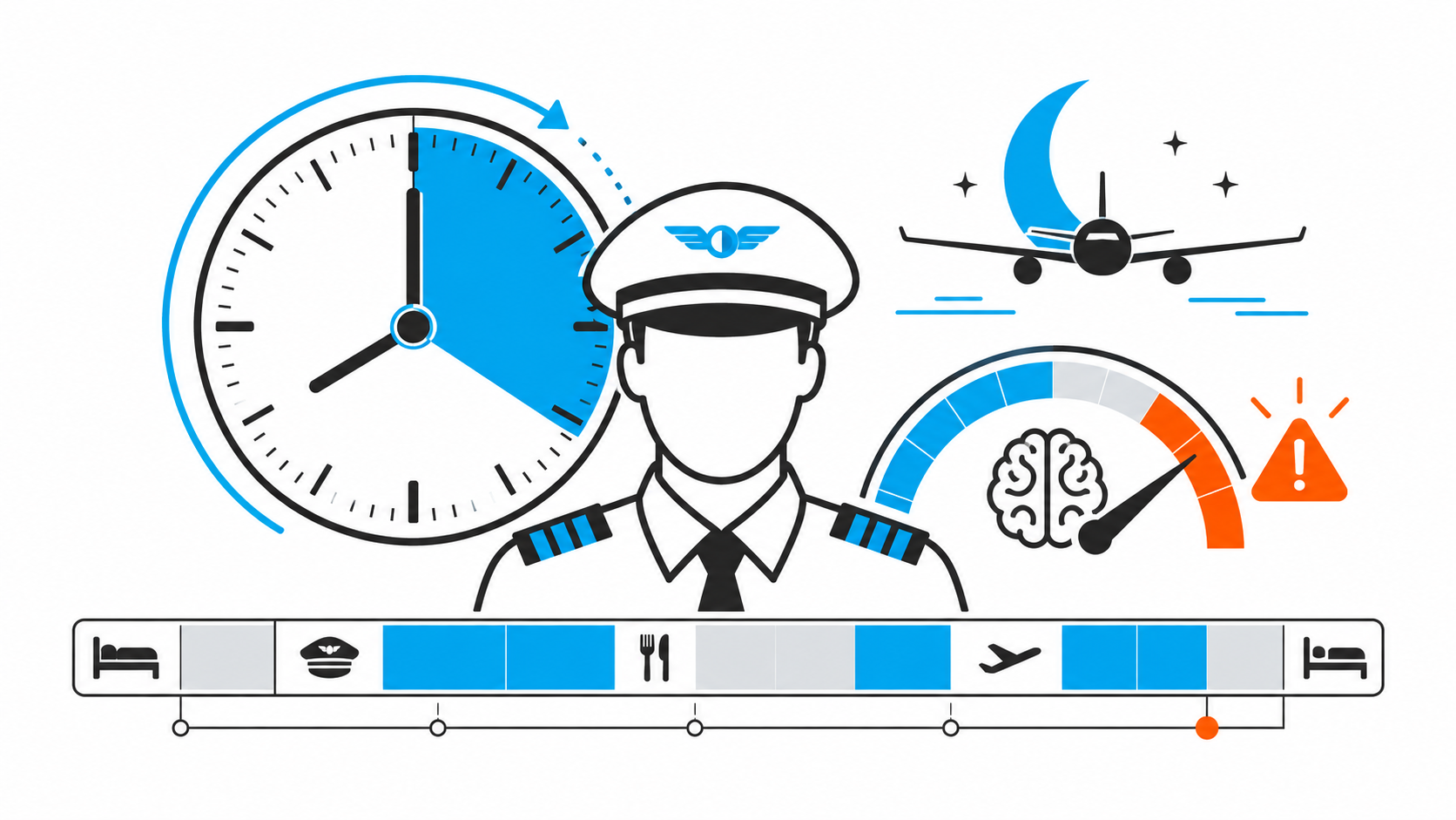 Pilot duty time and fatigue risk management illustration