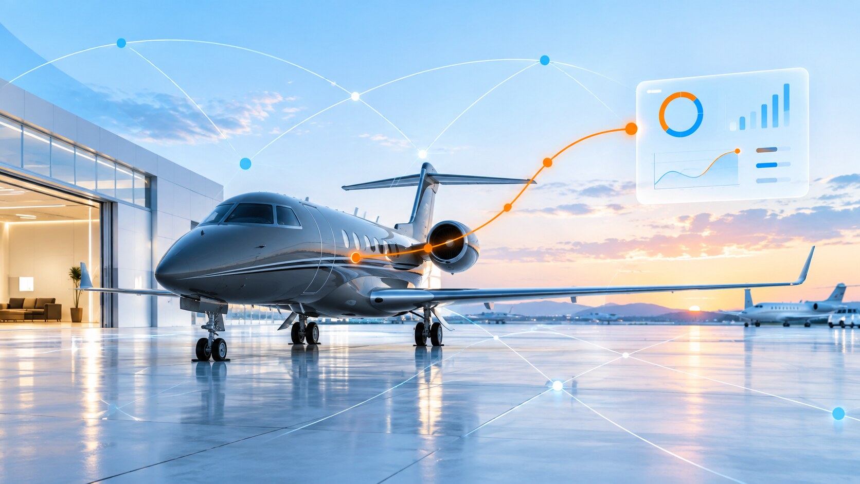 Connected FBO software coordinating a private jet ramp operation