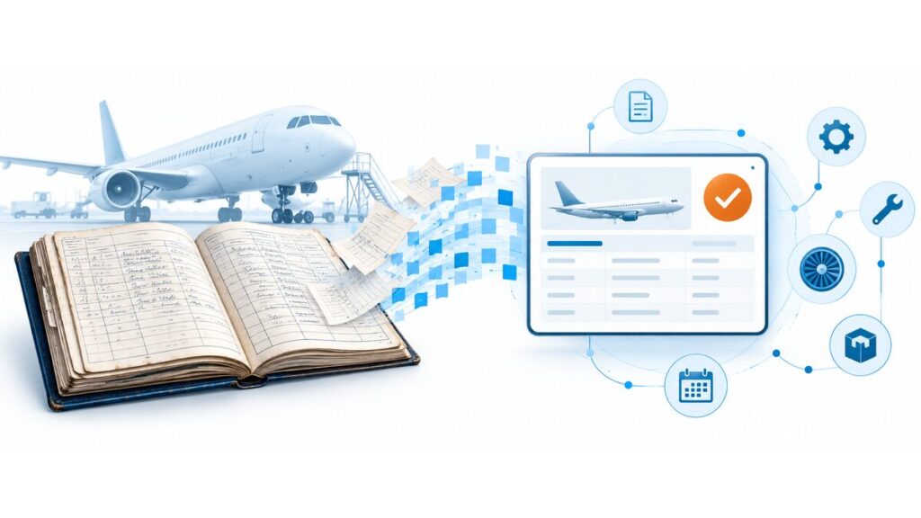Paper aviation records transforming into governed digital traceability