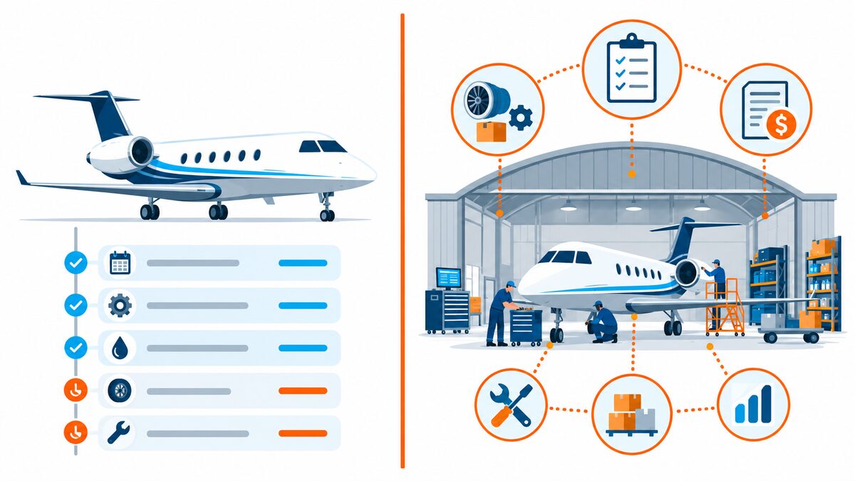 Aircraft maintenance tracking compared with a full MRO suite